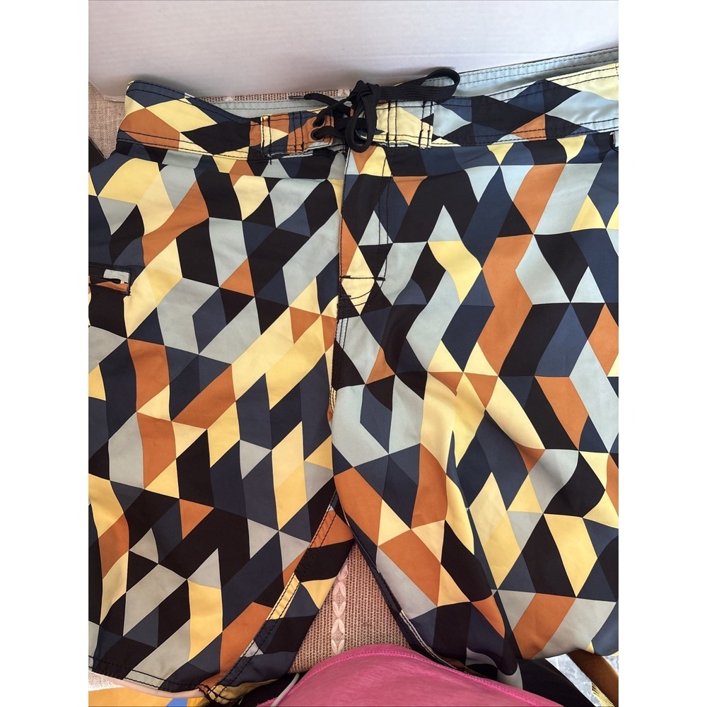 RVCA ANP PM Tenore Designed Board Shorts Mens 34 Geometric‎ Surf Swim Trunks
